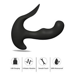 Vibrator Sex Toy for Women Men Anal Plug Wireless Remote Control Personal Wand Massager Powerful Speed Vibrating Male Prostate Massage Heating Rechargeable Waterproof Cordless (Black + Remote Control)