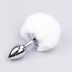 YiFeng Stainless Steel Faux Rabbit Tail Anal Trainer Butt Plug Insert Stopper Back Hole Sex Massager 18