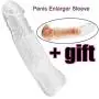 Reusable Condom Sleeve Silicone Penis Case Cover Penis Extender Enhancer Enlarger Sleeve Crystal Elastic Sleeve for Male + Surprise Gift Reusable Condom Sleeve Silicone Penis Case Cover Penis Extender Enhancer Enlarger Sleeve Crystal Elastic Sleeve for Male + Surprise Gift