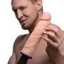 Master Series The Curved Dicktator 13 Mode Vibrating Giant Dildo Thruster - Flesh, 14.5 Inch XXL