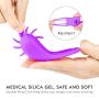 Vibrating Cock Ring, Penis Ring with Double Loop Licking 10 Rotation Speeds Waterproof Medical Silicone Rechargeable Couples Adult Sex Toy (Purple)