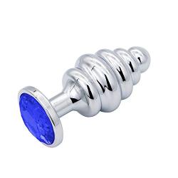 FST Luxury Screw Threaded Metal Butt Plug Aluminum Alloy Anal Massager Large size with Diamond Color Random