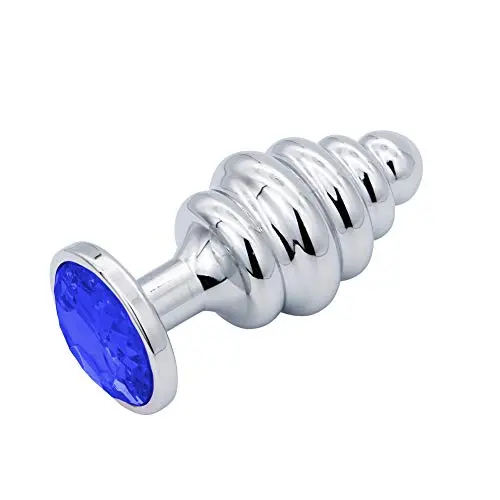 FST Luxury Screw Threaded Metal Butt Plug Aluminum Alloy Anal Massager Large size with Diamond Color Random FST Luxury Screw Threaded Metal Butt Plug Aluminum Alloy Anal Massager Large size with Diamond Color Random