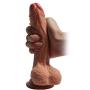 Double-layered Dildo Realistic Liquid Silicone Penis With Strong Suction Cup, 7 Inch