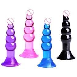 BUBUCAST 10.5x2.5cm 5 Balls Silicone Amal Beads Plugs Strong Suction Cup Toys for Women Men