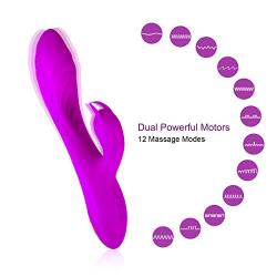 Portable Wireless Handheld Massager-Powerful Dual Motor-12 Vibration Frequency Modes - Arbitrary Bending-Waterproof-USB Magnet Charging-Strongly Recommended for Healthy Sports Equipment (Purple)