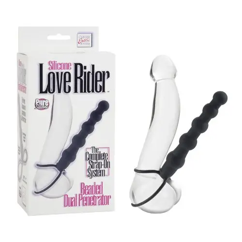 California Exotic Novelties Silicone Love Rider Beaded Dual Penetrator, Black, 0.12 Pound California Exotic Novelties Silicone Love Rider Beaded Dual Penetrator, Black, 0.12 Pound