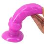Romi Realistic Dildo Animal Dog Penis Waterproof Adult Toy Cock for Women(Purple)