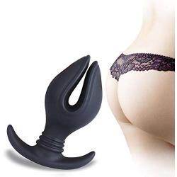 xinYxzR Silicone Anal Dilator Opening Butt Expander Speculum Anal Plug Unisex Sex Toy Black