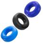 Hunkyjunk HUJ3 C-Ring 3-Pack - Tar/Cobalt/Aqua