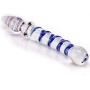 Crystal Glass Pleasure Wand Dildo Penis - AKStore - Blue Realistic Spiral