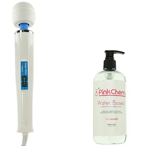 Hitachi Vibratex The Original Magic Wand in White and Blue ABS - With 6 Foot Power Cable - Bundle with PinkCherry 16 Ounce Water Based Personal Lubricant Hitachi Vibratex The Original Magic Wand in White and Blue ABS - With 6 Foot Power Cable - Bundle with PinkCherry 16 Ounce Water Based Personal Lubricant