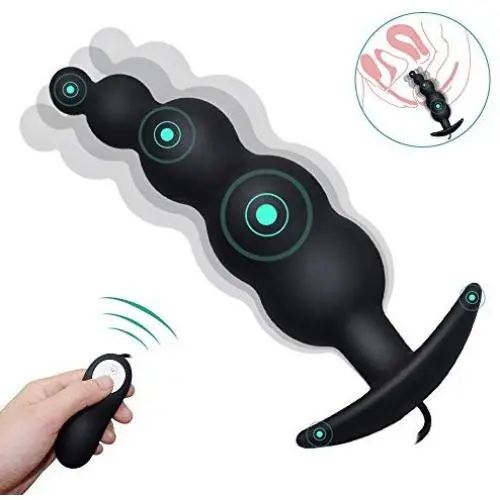 YiFeng Vibrating Butt Plug, Waterproof Silicone Anal Beads Plug with 12 Stimulation Modes for Male, Female and Beginner YiFeng Vibrating Butt Plug, Waterproof Silicone Anal Beads Plug with 12 Stimulation Modes for Male, Female and Beginner