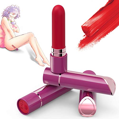 Bullet Vibrator for Clit Stimulation, Discreet Mini Lipstick Vibe with 10 Vibration Modes Rechargeable Waterproof G-spot Stimulator Sex Toys for Women (Red)