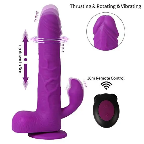 G Spot Rabbit Vibrator Adult Sex Toys for Clitoris Stimulation, OHYER Waterproof Dildo Vibrator Clit Stimulator with 6 Vibration Thrusting Modes & Power Suction Cup for Couples and Women G Spot Rabbit Vibrator Adult Sex Toys for Clitoris Stimulation, OHYER Waterproof Dildo Vibrator Clit Stimulator with 6 Vibration Thrusting Modes & Power Suction Cup for Couples and Women