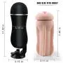 Male Masturbator With Strong Suction Base for Hands Free Fun, PALOQUETH Man Masturbation Cup with Porn Star Moaning Feature 10 Vibration Modes for Life like Experience