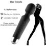 Massager mini Massager Handheld Electric Bullet Body Neck Face Foot Massage therapy tool Portable Waterproof 20 frequency 8X Multi-Speed (Black)