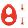 Lesige Dual Loops Cock Ring Stimulation Penis Ring, Super Soft Stretching Silicone Love Ring Sex Toy for Men and Couple Pleasure (Red)