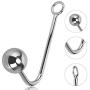 Sexbaby Steel Stainless Anal Hook Sex Toys Single Ball with 2 Balls for Replace Anal Butt Sex Massager for Lover, Bondage Unisex Rope Hook Sex Tool Steel Anal Plug