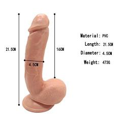 Lfcmf 8.46 Inch Soft Male Women D-í-l&dɔ PVC Material Female Relaxation Massager (Flesh)