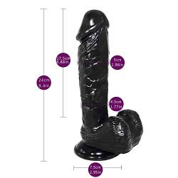 G-aouZhi Soft and High Quality Waterproof PVC Wand Massager for Adult Women Personal Handfree Play with Powerful Sucker Black Easy to Clean