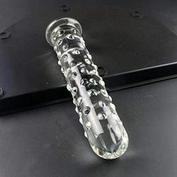 Double-Ended Glass Wand Textured Curved Huge Smooth Medical-Grade Crystal Stick for Women Men Female Beginners