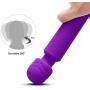 Padgene Waterproof Dual Vibrators Rechargeable Wireless Therapeutic Handheld Wand Massager for Muscle Aches & Sports Recovery (Purple)