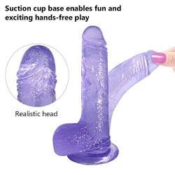 Lifelike Special Artifact Vibrant Seambet Gift for Beginners with Suction Cup, Purple 7 Inch Massager (to Improve Your Love Skills)