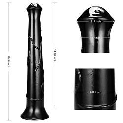 Padgene 16.5" Realistic Horse Dildo Extra Long Soft Huge Penis Sex Toy with Strong Suction Cup Curved Shaft for Hands-free Vaginal G-spot and Anal Prostate Play