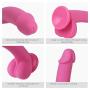 Louviva 8 inch Realistic Dildo Liquid Silicone G-Spot Adult Sex Toy with Suction Cup (Pink)