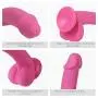 Louviva 8 inch Realistic Dildo Liquid Silicone G-Spot Adult Sex Toy with Suction Cup (Pink)