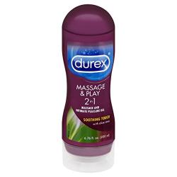 Lubricant, Durex Massage Gel & Personal Lubricant,  Durex Massage & Play 2 in 1 Lubricant,  6.76 oz., Soothing Touch with Aloe Vera