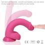 Louviva 8 inch Realistic Dildo Liquid Silicone G-Spot Adult Sex Toy with Suction Cup (Pink)