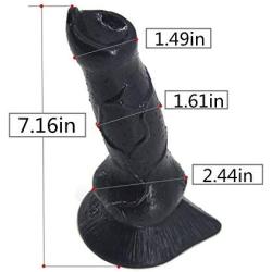 Romi Animal Penis 7.3" Realistic Wolf Dildo Big Size Cock Anal Plugs Artificial Sex Toys ( Black )