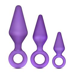 Anal Butt Plugs Training Kit- Three Sizes Starter Set - Anal Beginner Set - Platinum Silicone Buttplugs - Sex Toys for Women and Men - Sex Toys for Couples (Purple)