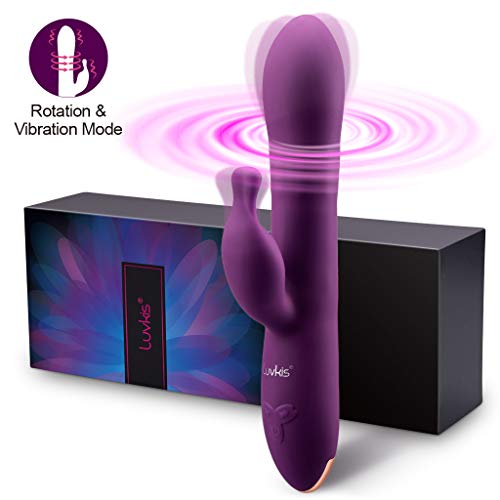 Primium Rabbit Vibrator with Rotating Shaft, Luvkis Sophia Bunny Clitoral G-Spot Stimulator, Waterproof Rotating Beads Realistic Dildo Sex Toy for Women and Couple Play Primium Rabbit Vibrator with Rotating Shaft, Luvkis Sophia Bunny Clitoral G-Spot Stimulator, Waterproof Rotating Beads Realistic Dildo Sex Toy for Women and Couple Play