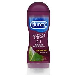 Lubricant, Durex Massage Gel & Personal Lubricant,  Durex Massage & Play 2 in 1 Lubricant,  6.76 oz., Soothing Touch with Aloe Vera