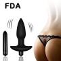 Vibrating Anal Butt Plug Anal Trainer Kit Male Prostate Massagers Anus Play Fetish Stimulation Pleasure Adult Sex Toy Things for Women Men Couples buttplug Fantasy Restraints Bondage