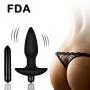 Vibrating Anal Butt Plug Anal Trainer Kit Male Prostate Massagers Anus Play Fetish Stimulation Pleasure Adult Sex Toy Things for Women Men Couples buttplug Fantasy Restraints Bondage