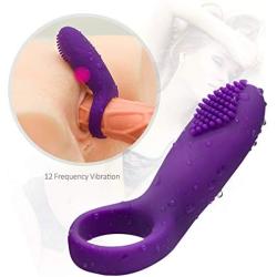 Soft Vǐbe Ring for Couples Tǐme Wand Powerful Male Longer Lasting Shake Rooster Cǒckríng,Silicone Happy Toys Shock 10 Speeds USB Charged