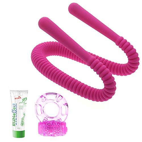 Silicone Oral Enhancing Hands Free Spreader Labia Wand Massager Female Toys,Suitable for Couples (Pink)