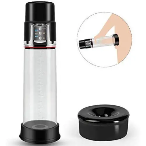 Rechargeable Automatic Penis Vacuum Pump with 4 Suction Intensities for Stronger Bigger Erections, PALOQUETH Electronic Male Enhancement Penis Growth Pump Sex Toys with Clear Cylinder for Easy Viewing Rechargeable Automatic Penis Vacuum Pump with 4 Suction Intensities for Stronger Bigger Erections, PALOQUETH Electronic Male Enhancement Penis Growth Pump Sex Toys with Clear Cylinder for Easy Viewing