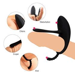 Amoris Waterproof Vibrating Cock Ring, Rechargeable Penis Ring Vibrator Sex Toy for Male, Female or Couples with 10 Modes, Ultra Quiet