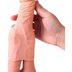 AEHIBO Reusable Penis Sleeves Penis Extender Penis Cover Penis Enlargers Adult Sex Toy for Men (S (15.5cm))