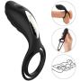 Vibrating Penis Ring with Testicle Ring 7 Vibration Modes for Men Longer Lasting Erections, PALOQUETH Rechargeable Double Cock Ring Clit Vibrator for Couple or Solo Play