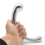 YiFeng Stainless Steel Curved Dual Ended Dildo, G-spot P-spot Stimulator for Anal Play Prostate Massage (Metal Silver)