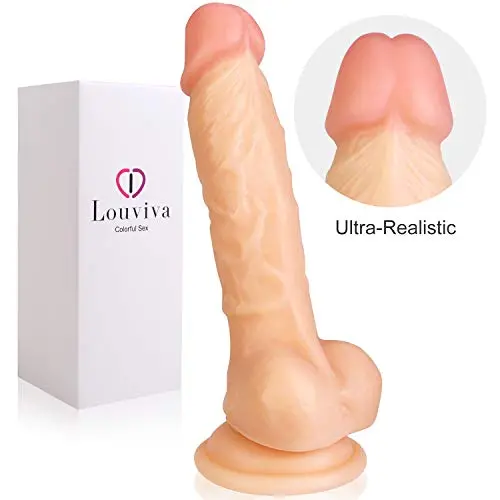 Louviva Sex Toy for Women Adults, 7 Inch Ultra-Soft Penis Suction Cup Realistic Dildo, Flesh Louviva Sex Toy for Women Adults, 7 Inch Ultra-Soft Penis Suction Cup Realistic Dildo, Flesh
