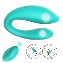 Liquid Silicone Couple G-spot Vibrator with Clitoris Stimulator,Oixgirl Remote Control Vaginal Anal Massager with Dual Motor & 10 Vibration Modes,Rechargeable Sex Toy for Women Solo or Couple Games