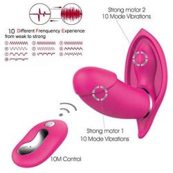 Wearable Invisible Vibrating P-āNtíEs, Wireless Remote Control Charging Waterproof 10 Frequency Massager Compact Personal Massager -Red by ALBK