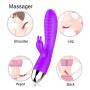 Cordless Pleasure Waterproof Quiet Soft Dual Motor Wireless 30 Speeds Mode USB Recharging Ràbbit Víbràtòr Can Bending at Any Angle Sports Equipment Thrusting (Color:Purple)